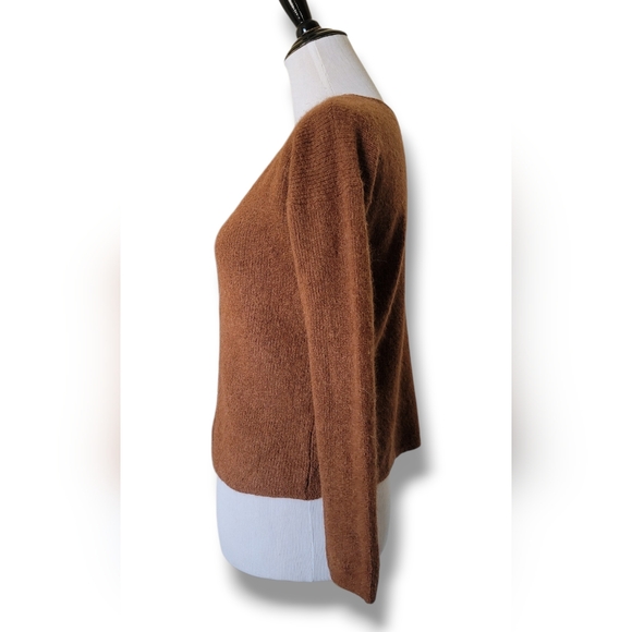 Sezane Barry Kid Mohair Alpaca Cardigan Brown XS V Neck - Picture 5 of 10